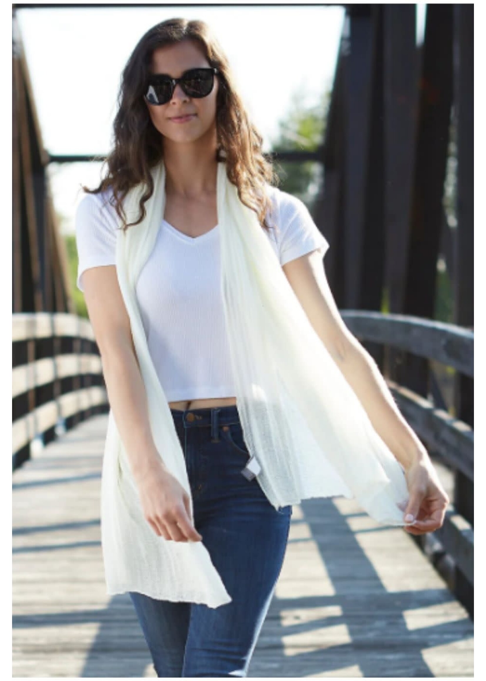 Tickled Pink Insect Shield Scarf Ivory