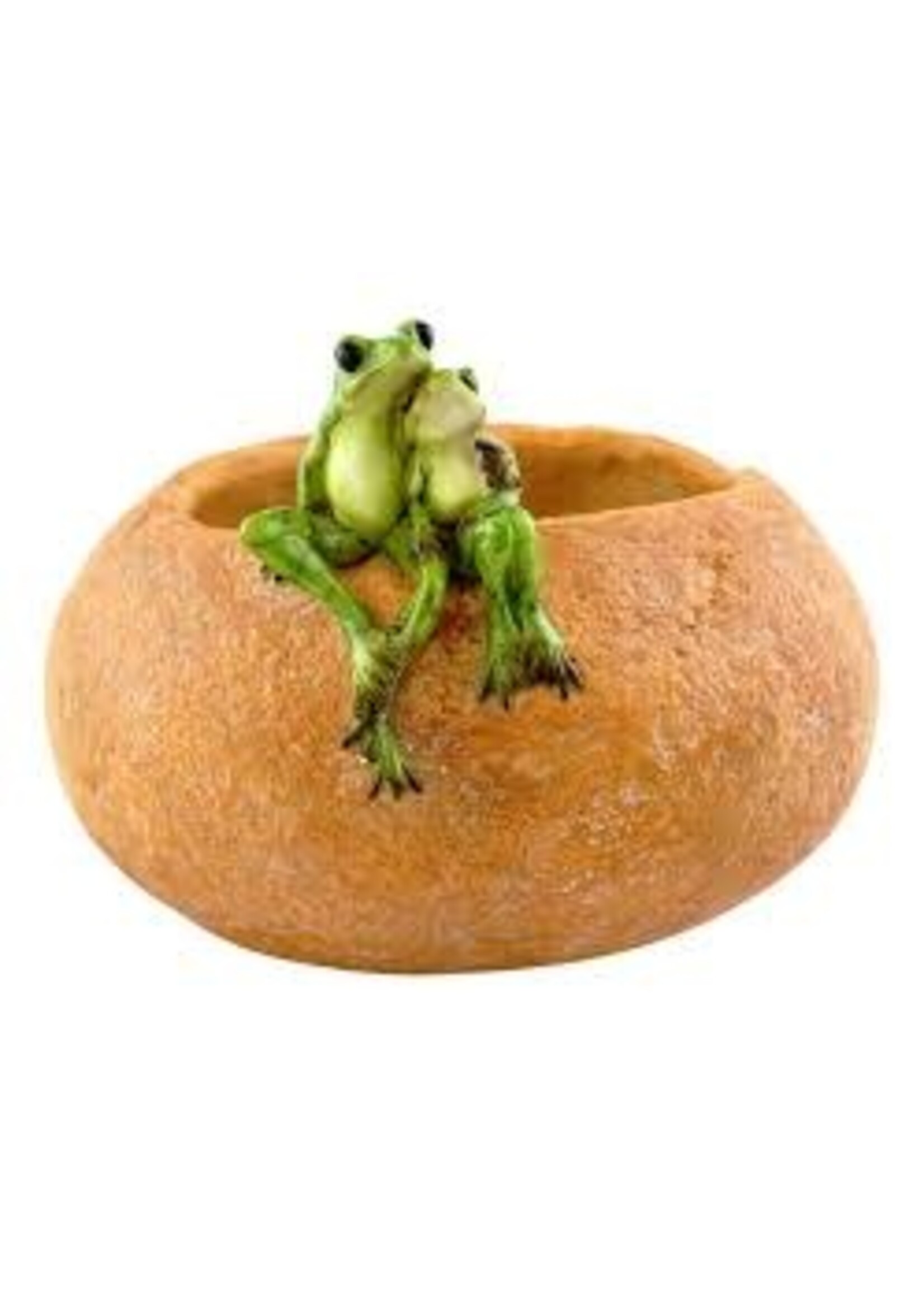Frog Lovers on Stone Flower Pot