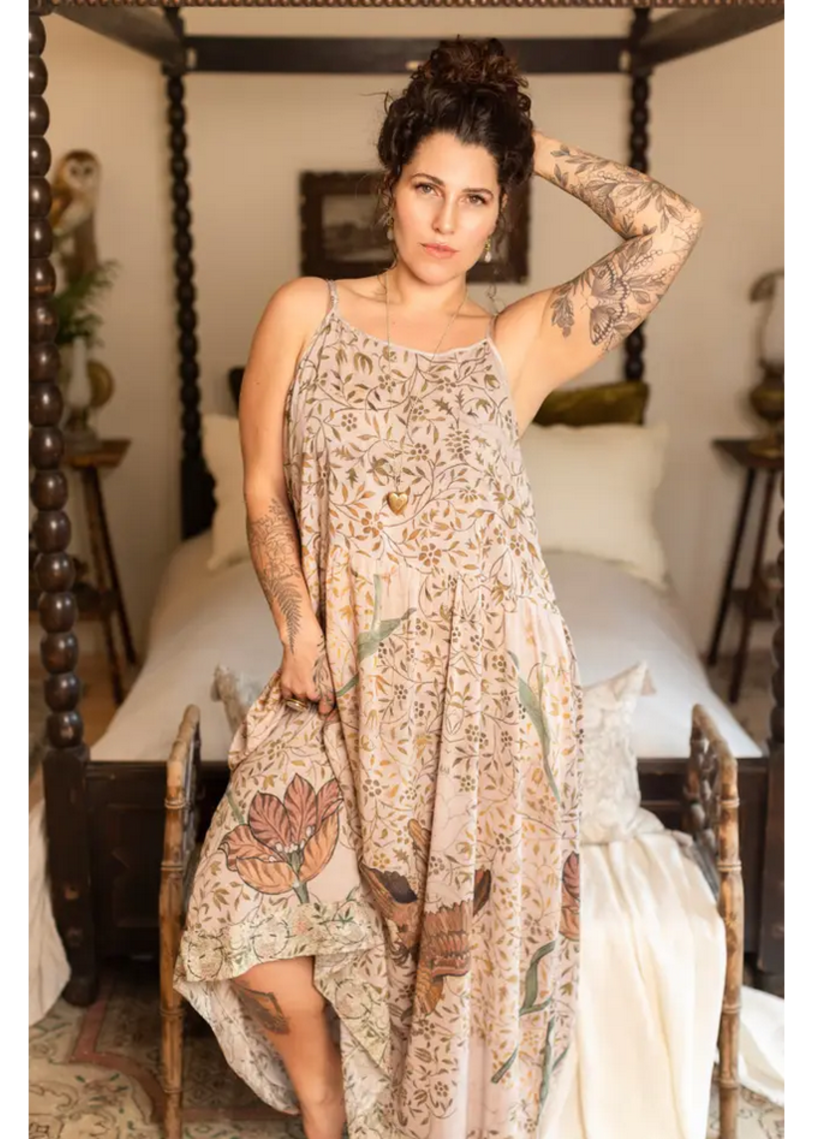 Folklore Floral Slip Dress Bird Of Peace Large/Extra Large