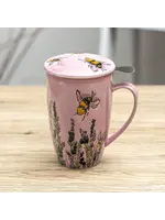Tea Mug with Lid and Infuser Honeybee 15oz