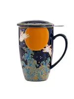Tea Mug with Lid and Infuser Moon Rabbit 15oz