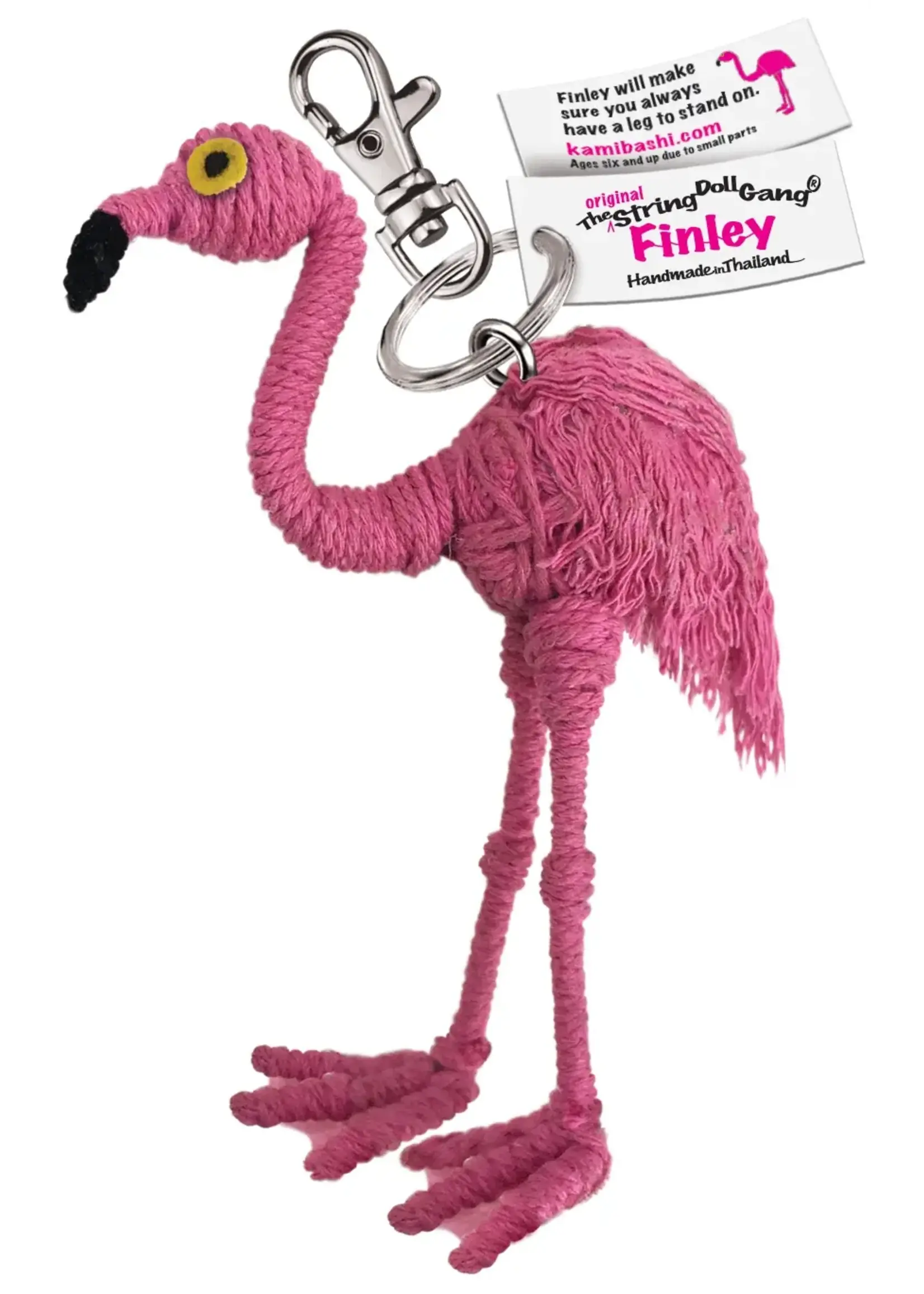 String Doll Keychain Finley the Flamingo