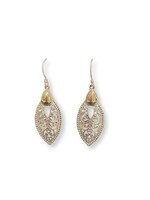 Earrings SS Gold Tear Ornate Scroll