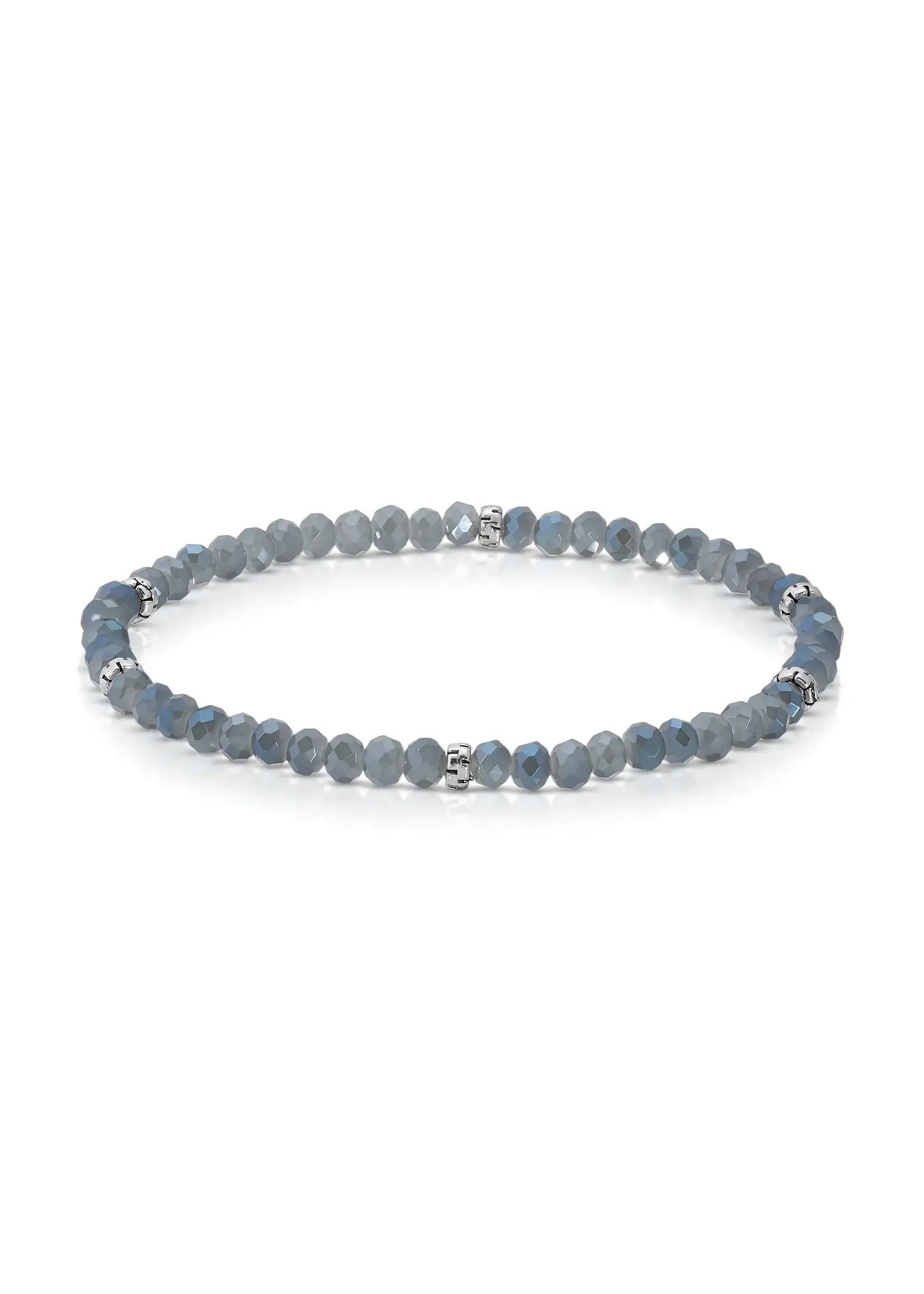 Mini Crystal Bracelet Slate with Silver Accents