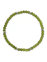 Mini Crystal Bracelet Peridot with Silver Accents