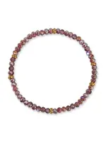 Mini Crystal Bracelet Plum with Gold Accents