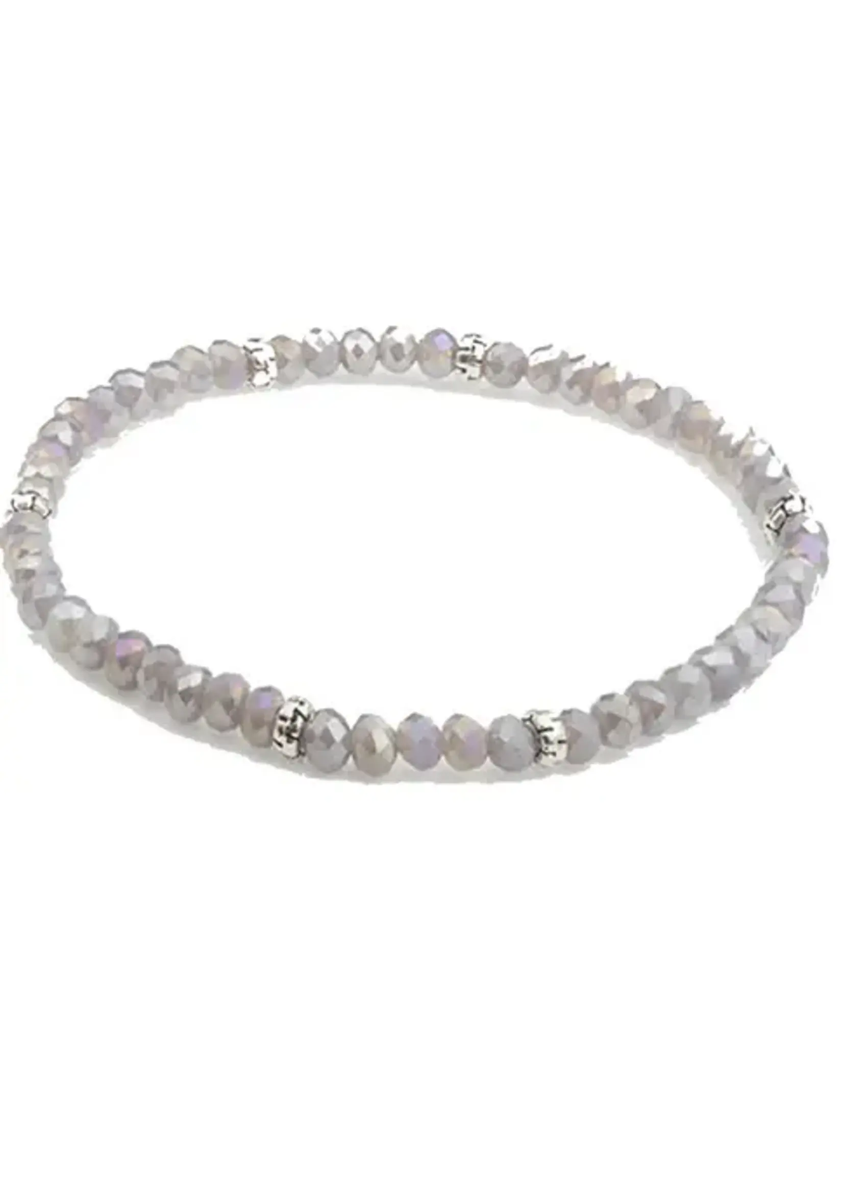 Mini Crystal Bracelet Heather with Silver Accents