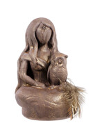 Gypsum Athena Owl Goddess