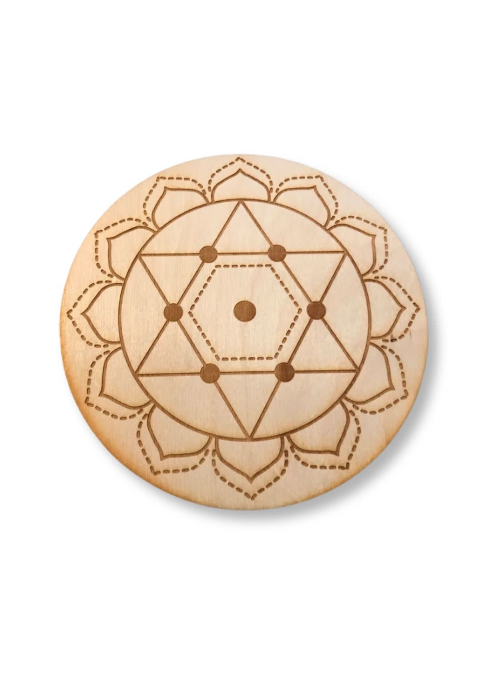 Crystal Grid Wood 10" Heart Chakra