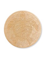 Crystal Grid Wood 10" Sea Turtle Flower of Life