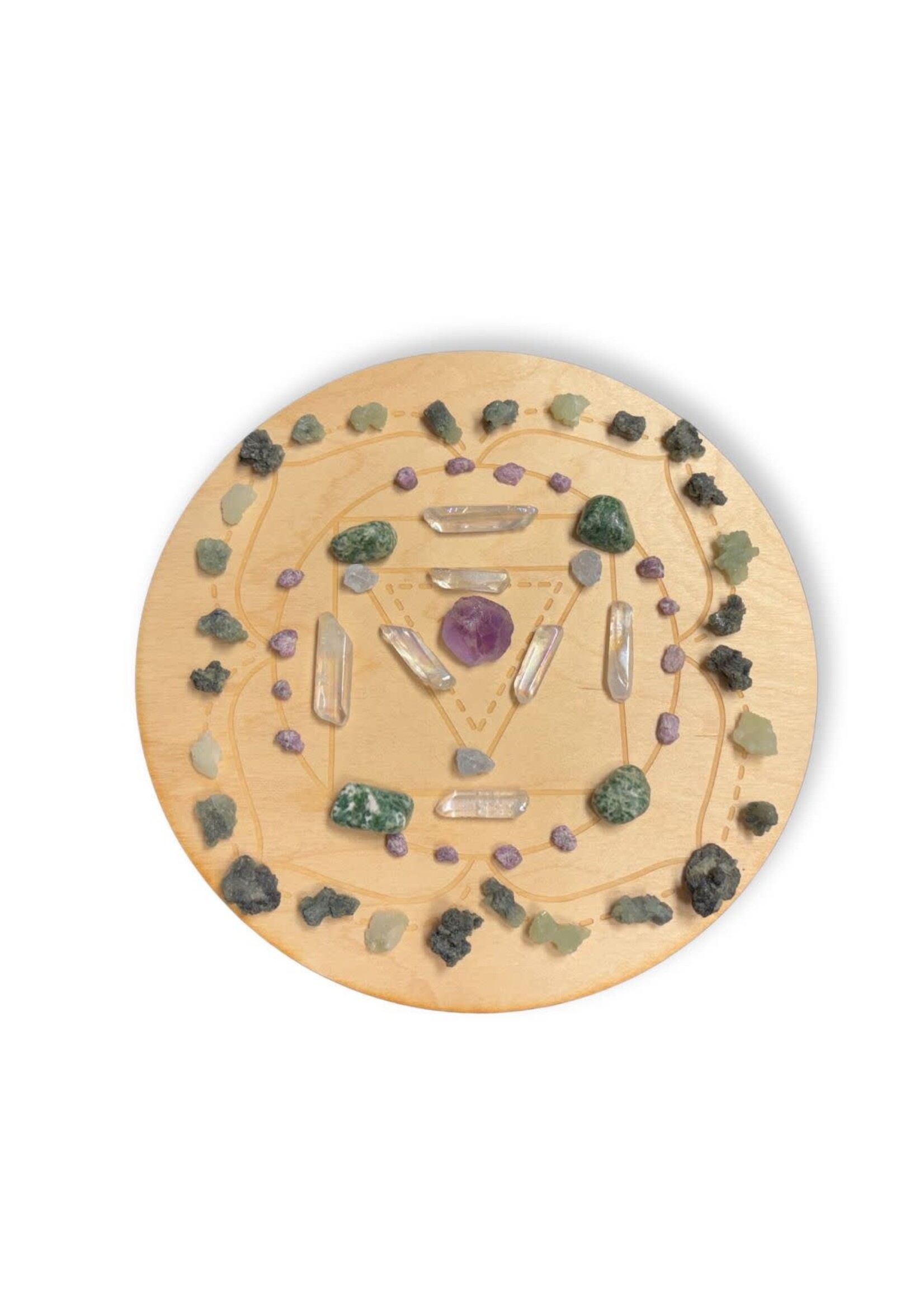 Crystal Grid Wood 6" Root Chakra