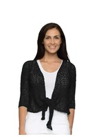 Popcorn Knit Shrug Black