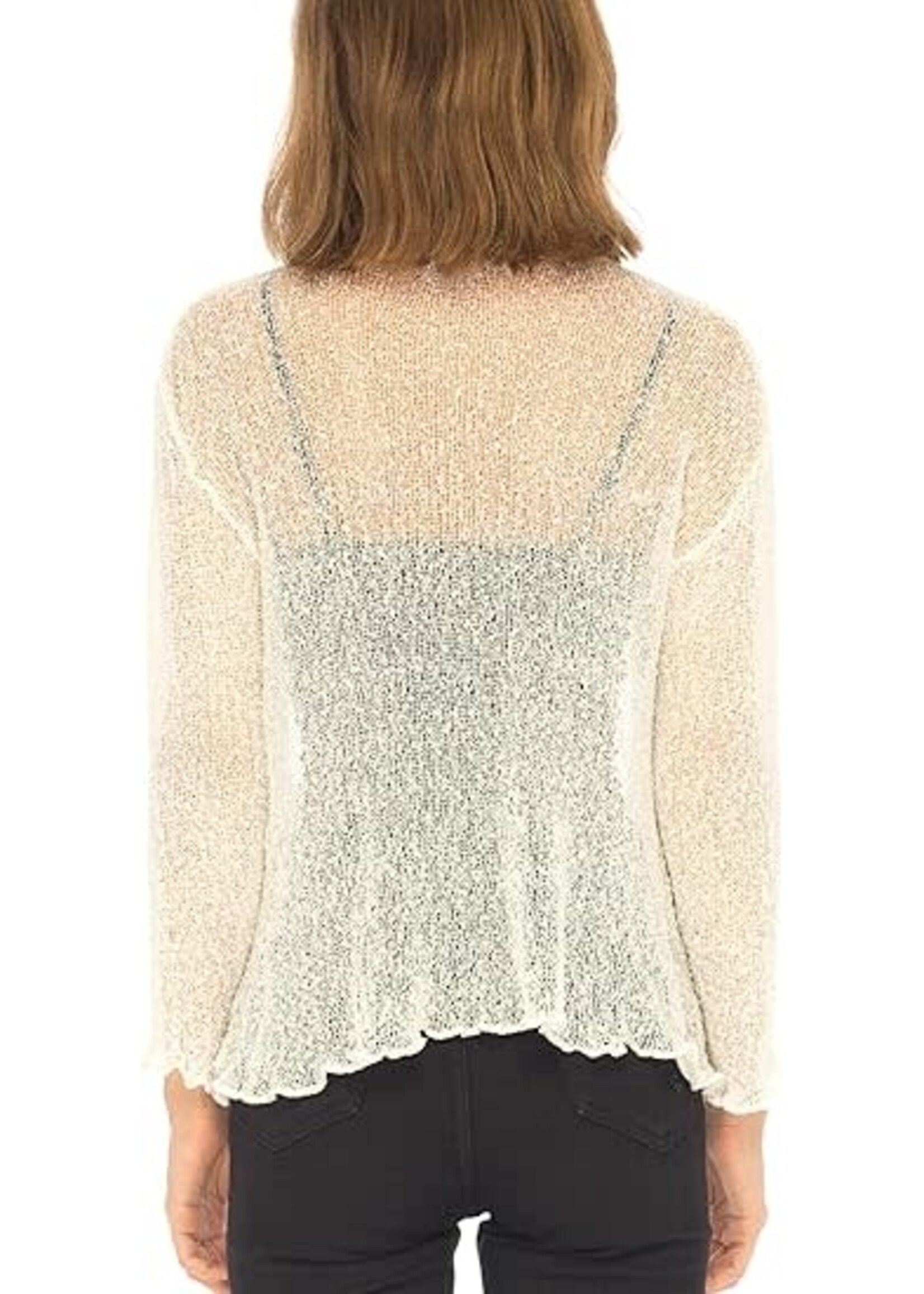 Popcorn Knit Shrug Cream