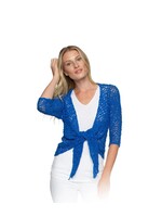 Popcorn Knit Shrug Cornflower