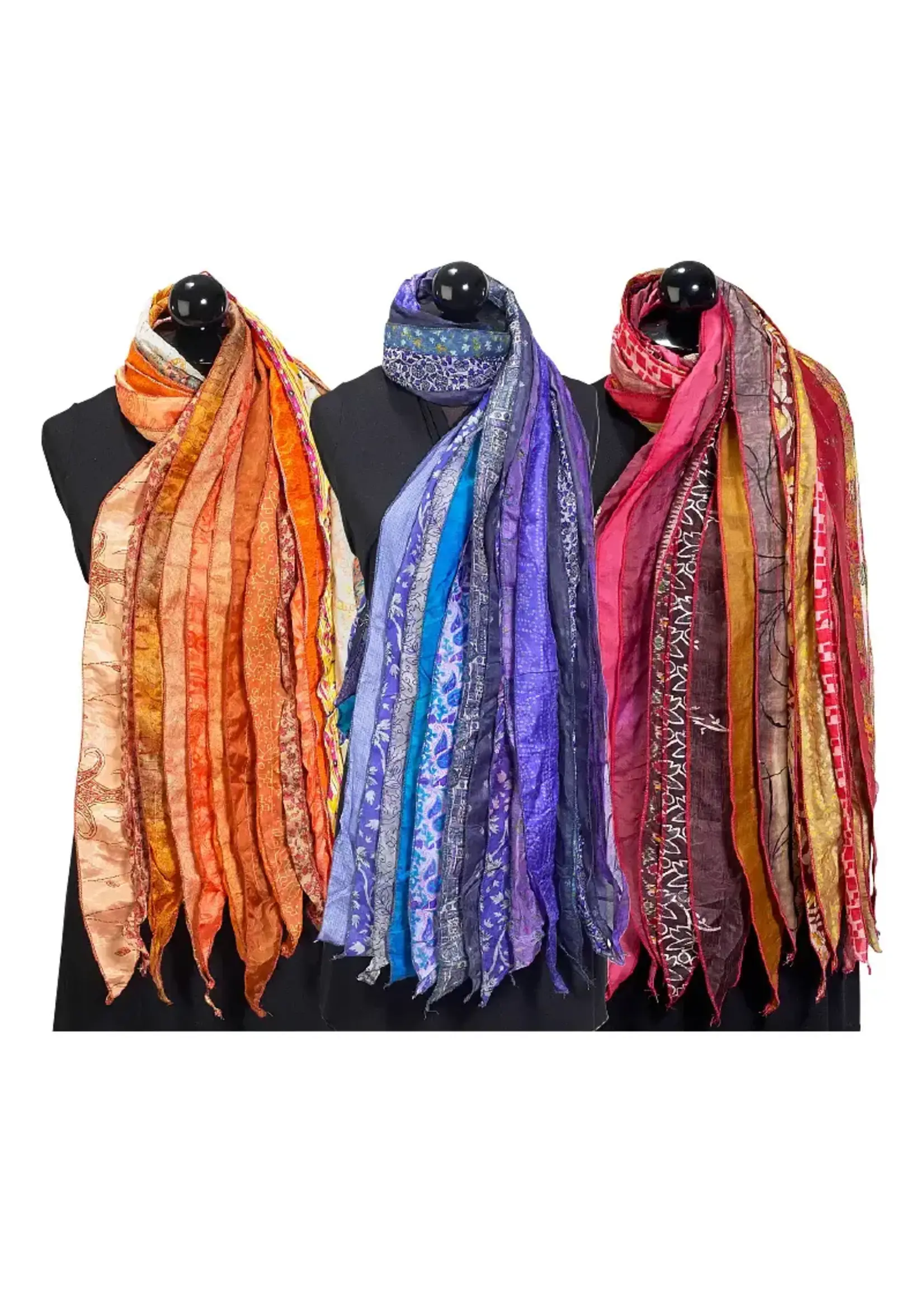 15 Panel Recycled Sari Scarves