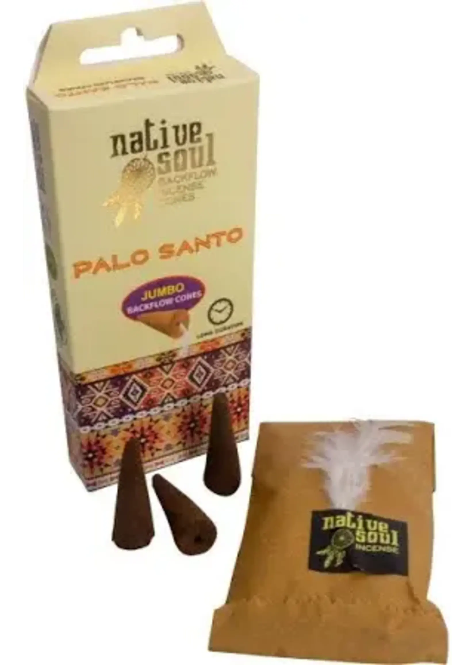 Native Soul Incense Palo Santo Backflow 8 Jumbo Cones