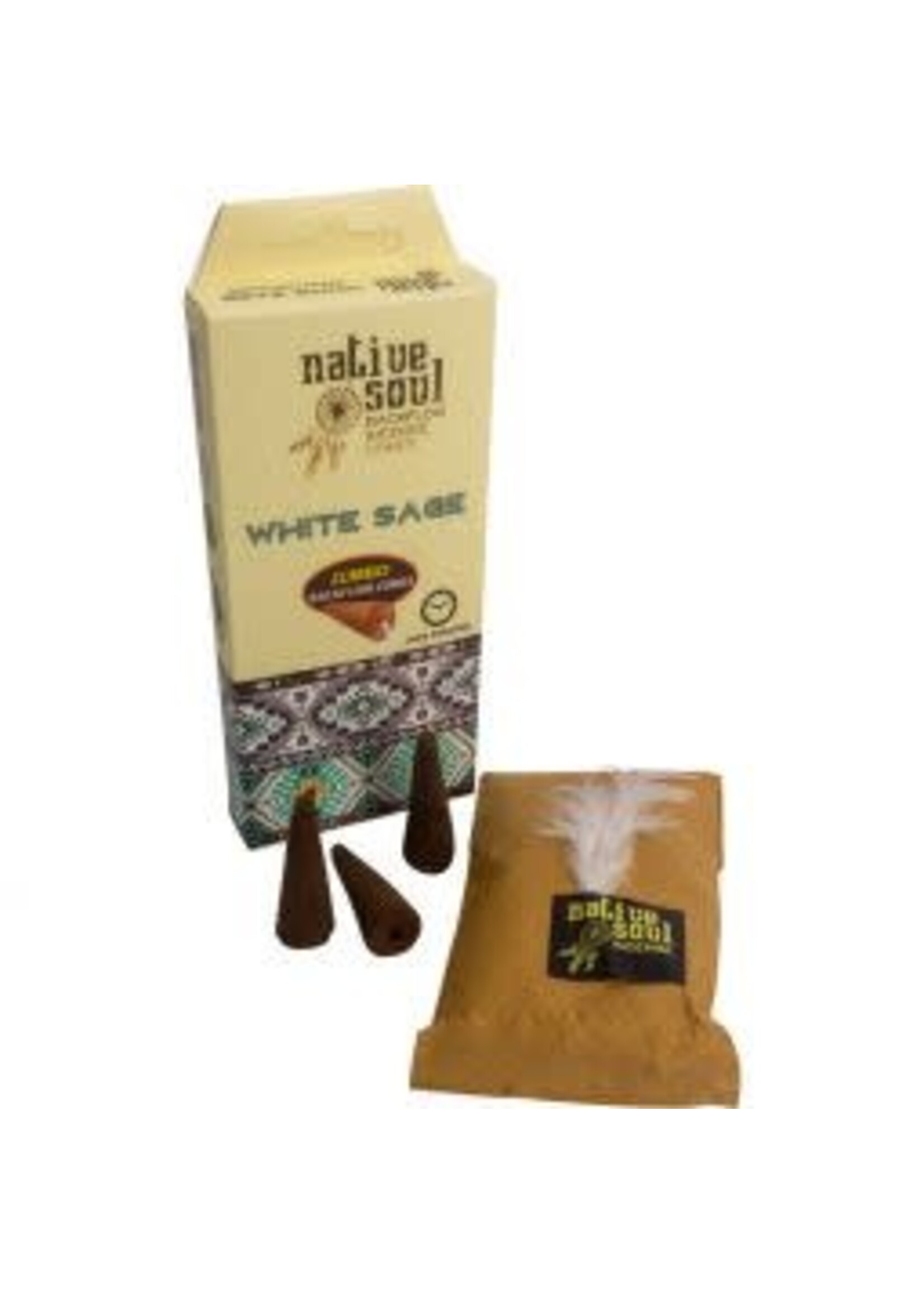 Native Soul Incense White Sage Backflow Cones 8 Jumbo