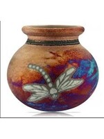 Raku Pottery Medium Silhouette Vase Dragonfly