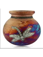 Raku  Small Silhouette Vase Dragonfly