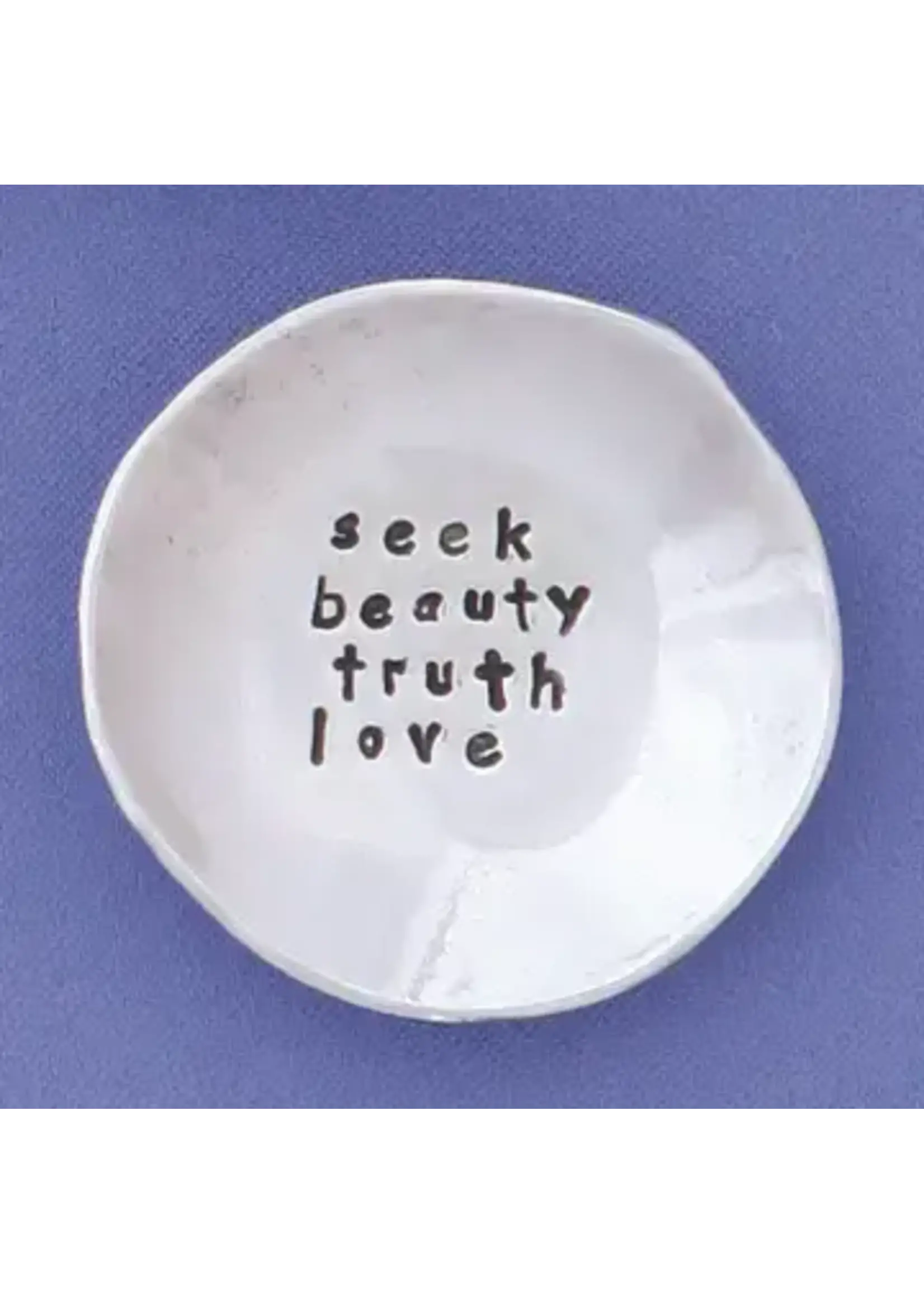 Pewter Charm Bowl Seek Beauty Truth Love