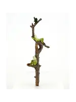 Two Frogs Relaxing on Branch Garden and Planter Stake