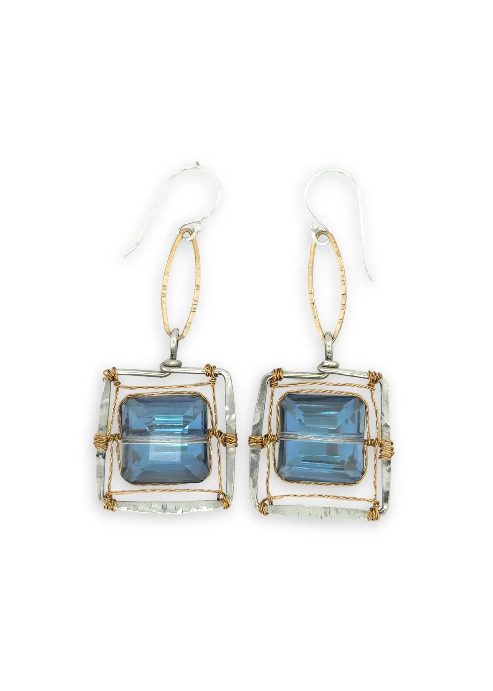 Earrings Crystal Tile SS French Hooks