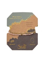 Bracelet/Necklace Pink Opal Gold