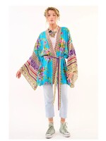 Aratta The Garden of Eden Kimono Vintage Blue Floran Print / One Size