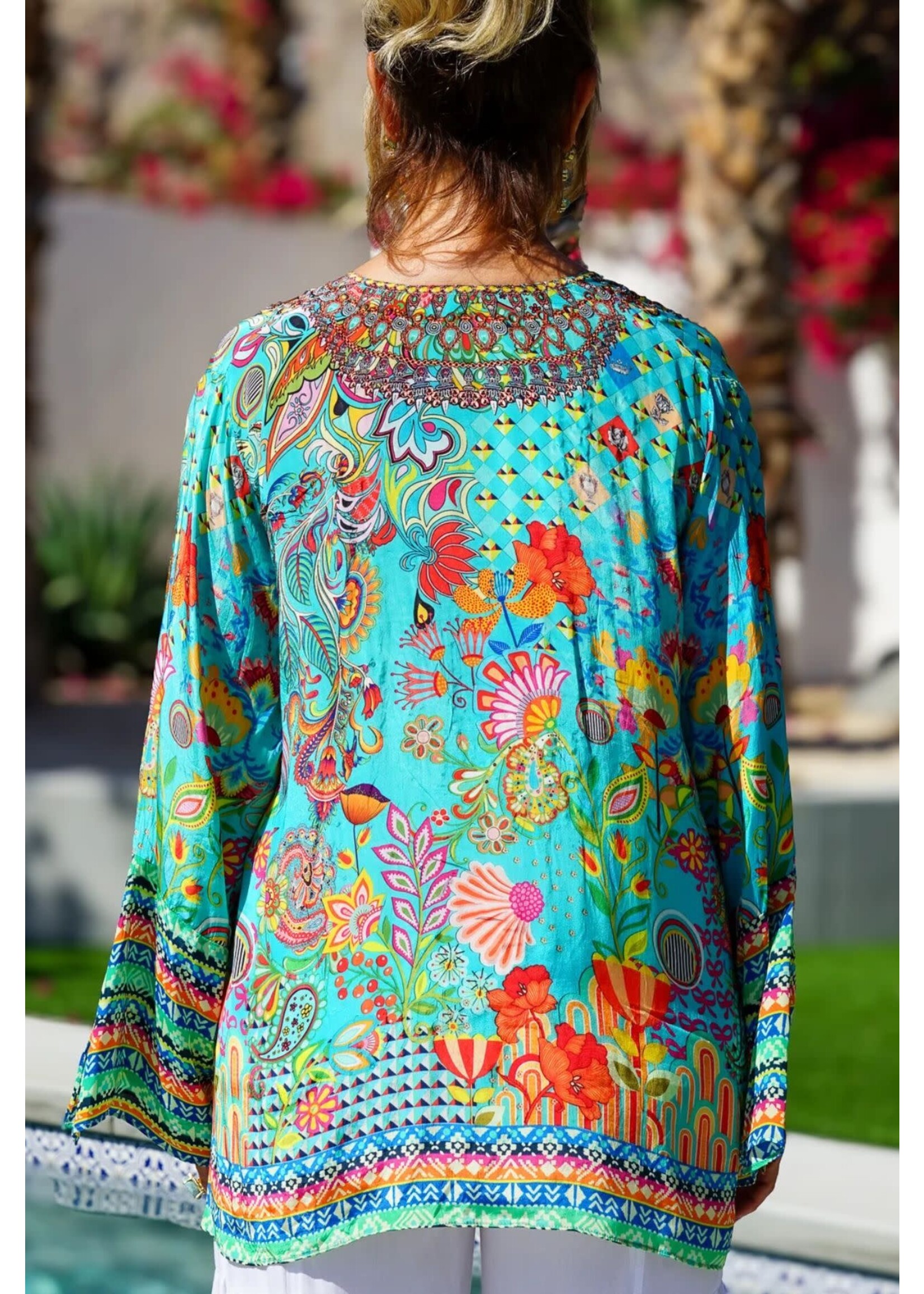 Bali Queen Bombay Jeweled Top Pink One Size