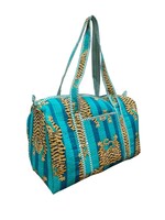 Bhawana TURQUOISE Quilted Reversible Floral Eco-Friendly Handmade Tote Bag