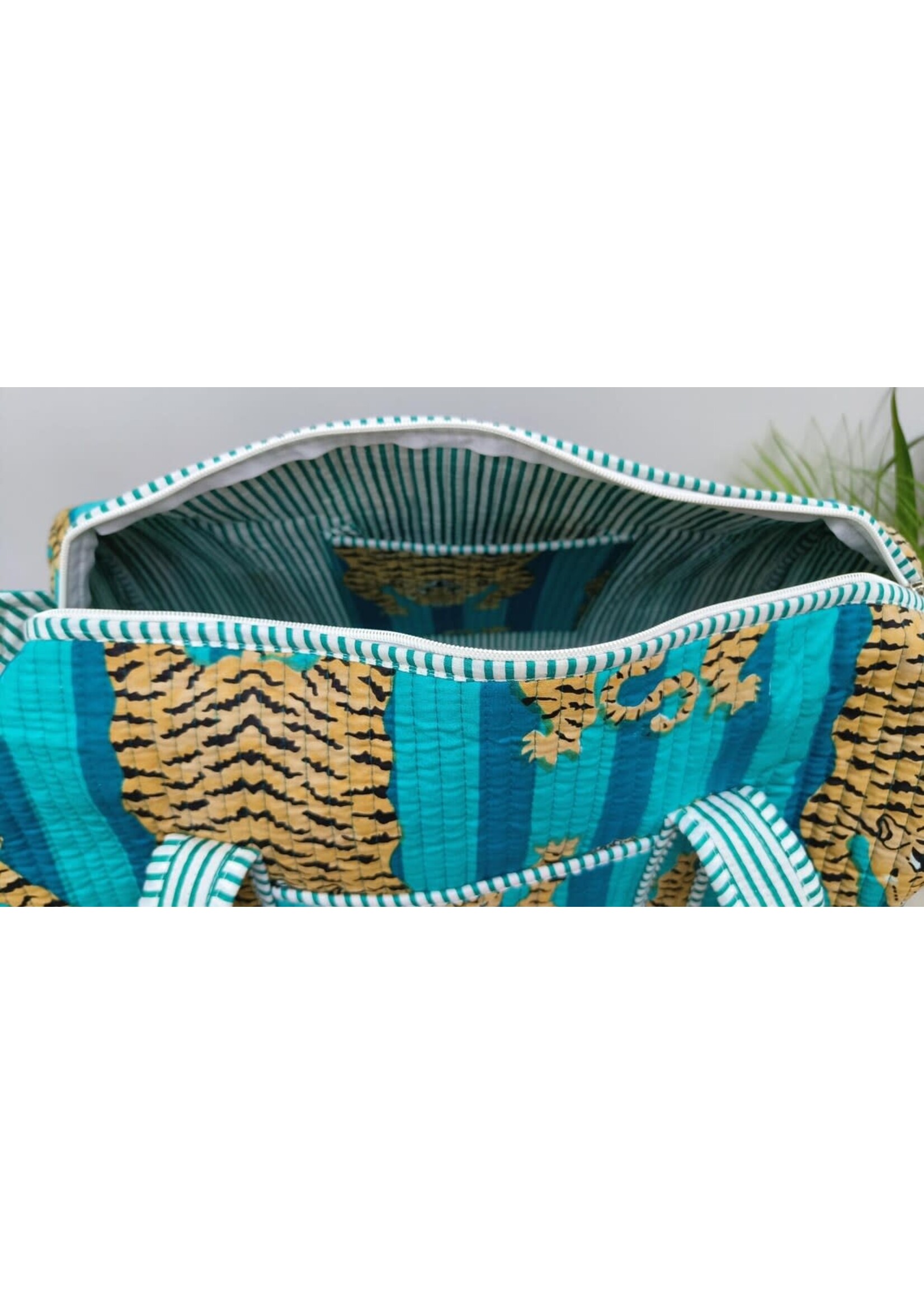 Bhawana TURQUOISE Quilted Reversible Floral Eco-Friendly Handmade Tote Bag