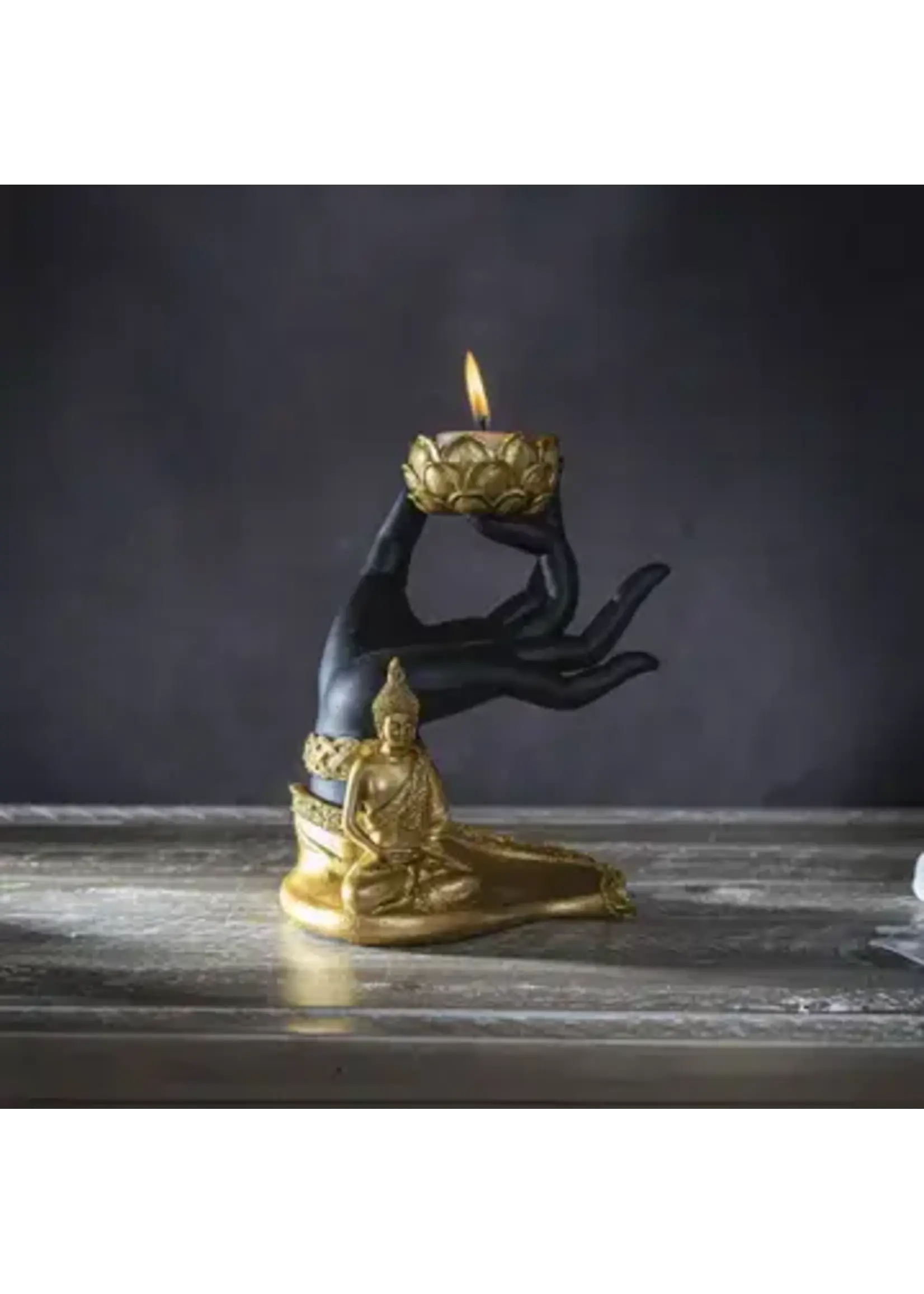 Buddha with Hand Votive Holder