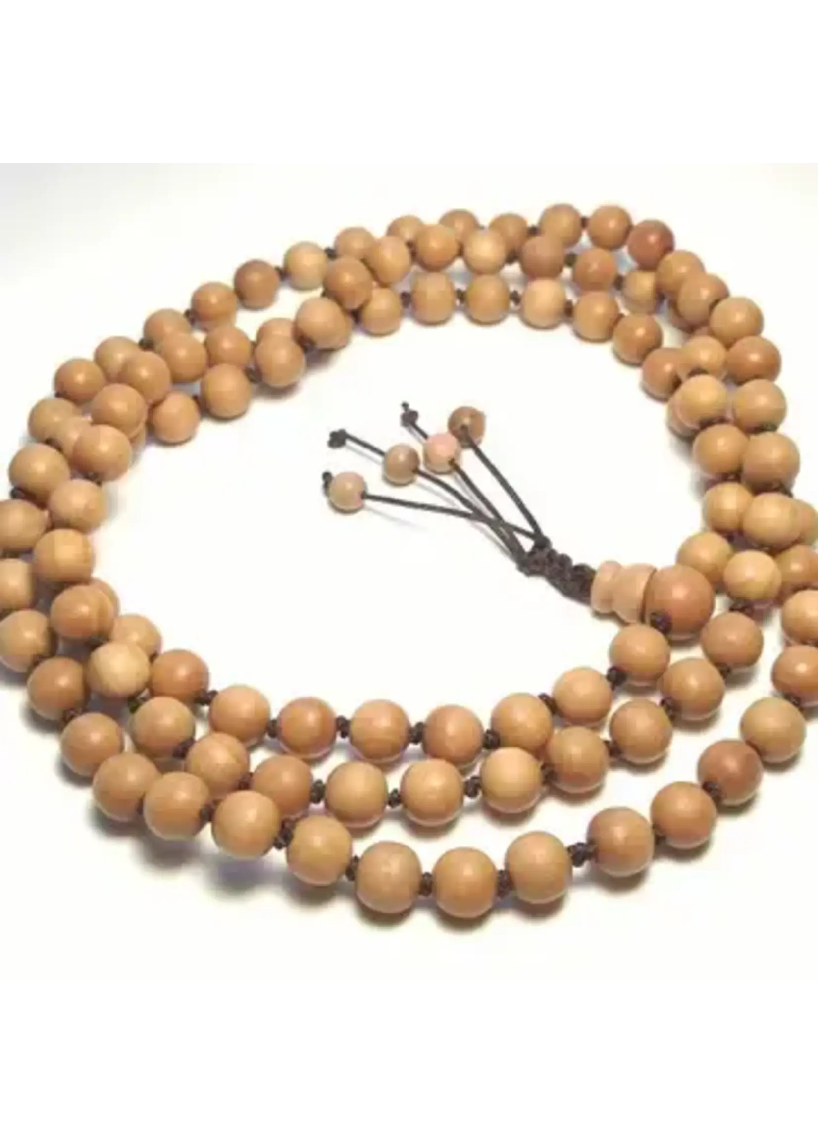 Mala Prayer Yew Wood Knotted 108 Bead 8mm