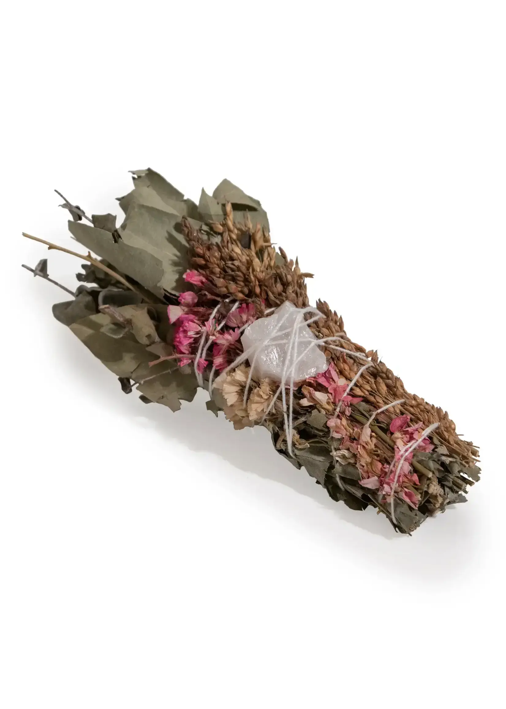 Andaluca Pink / Yellow Flower W/ Quartz Crystal