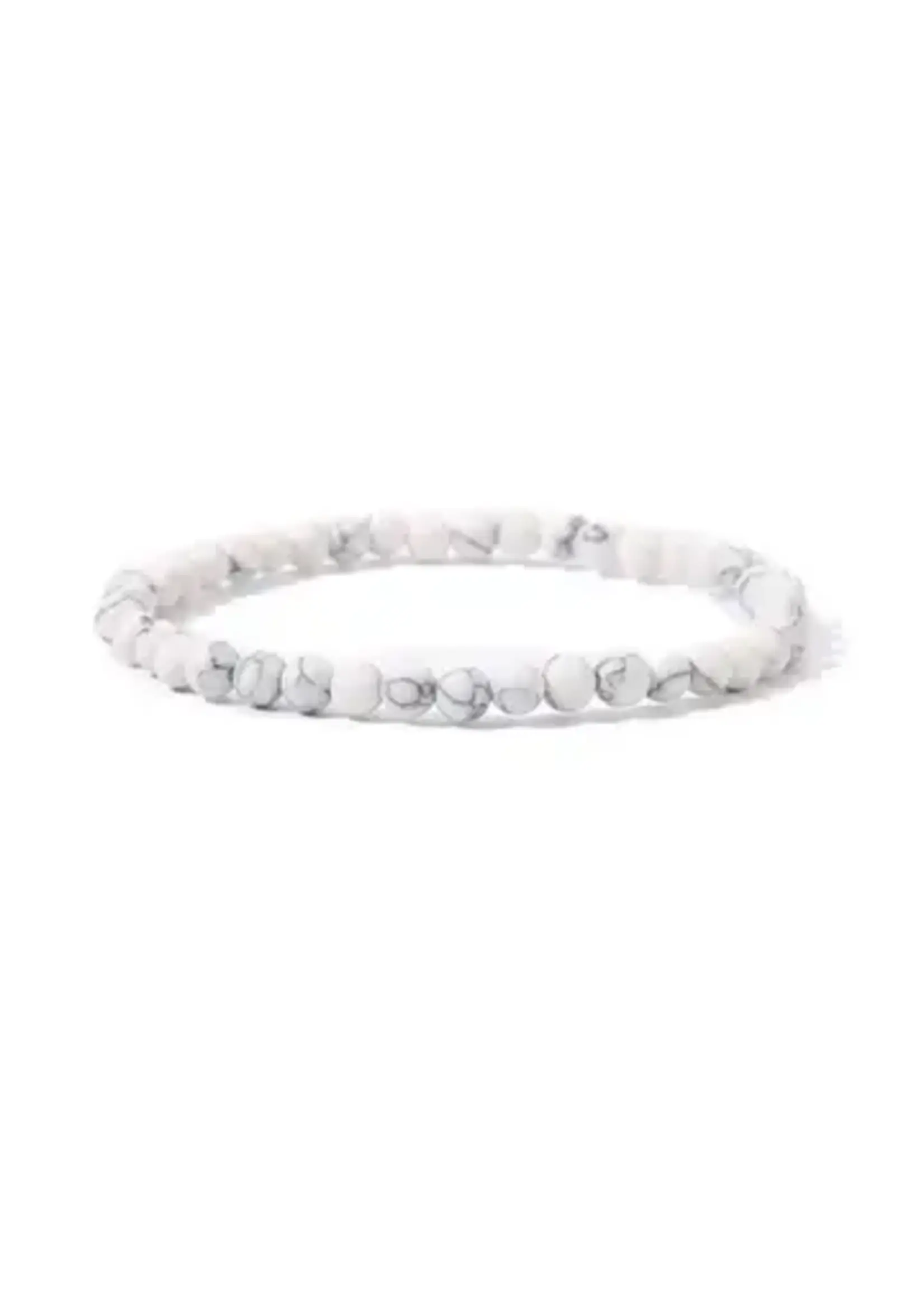Bracelet White Howlite 4mm