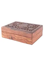 Hamsa Wooden Box  7" x 5"