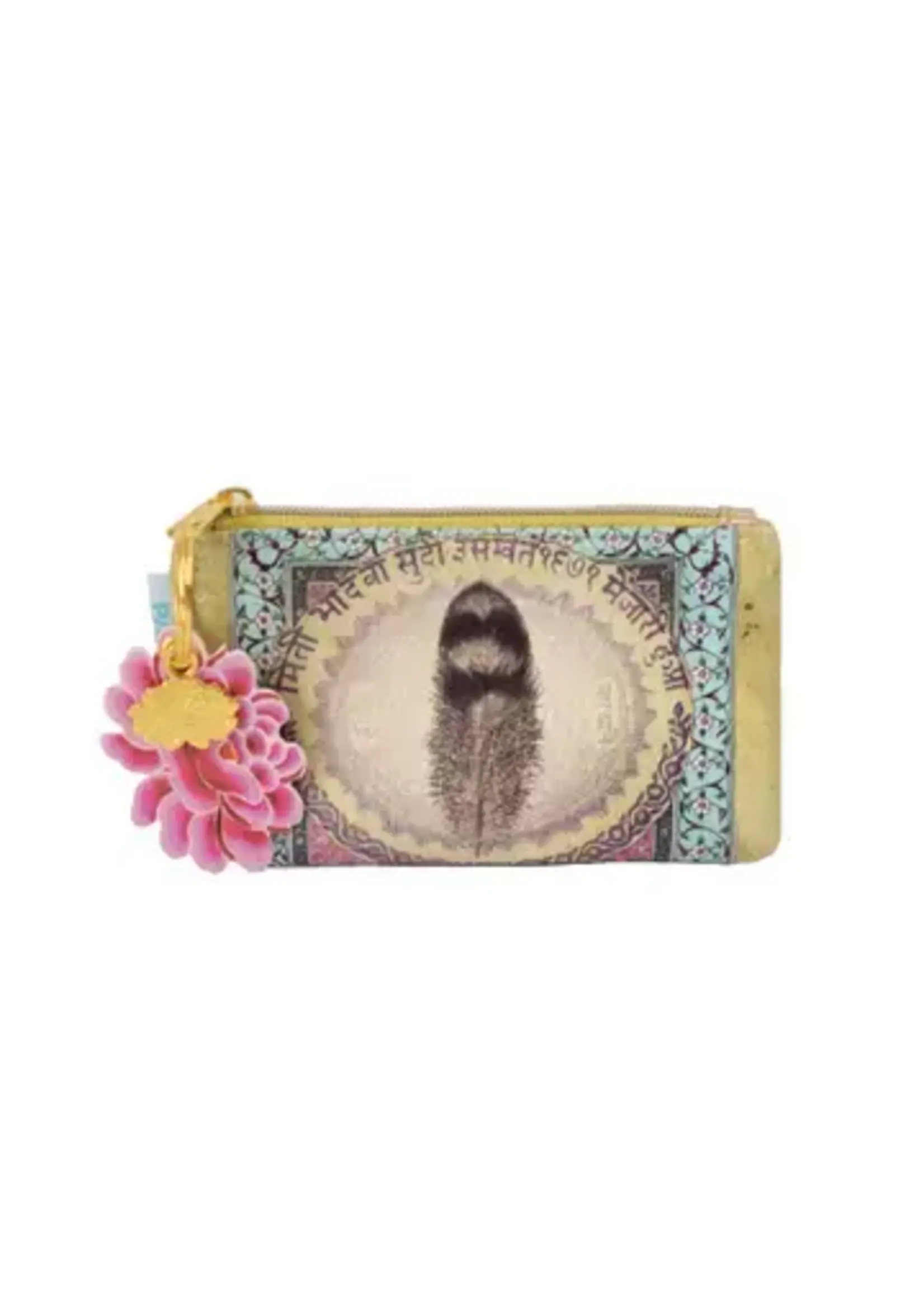 Papaya Coin Purse Love Feather 5"x 3"