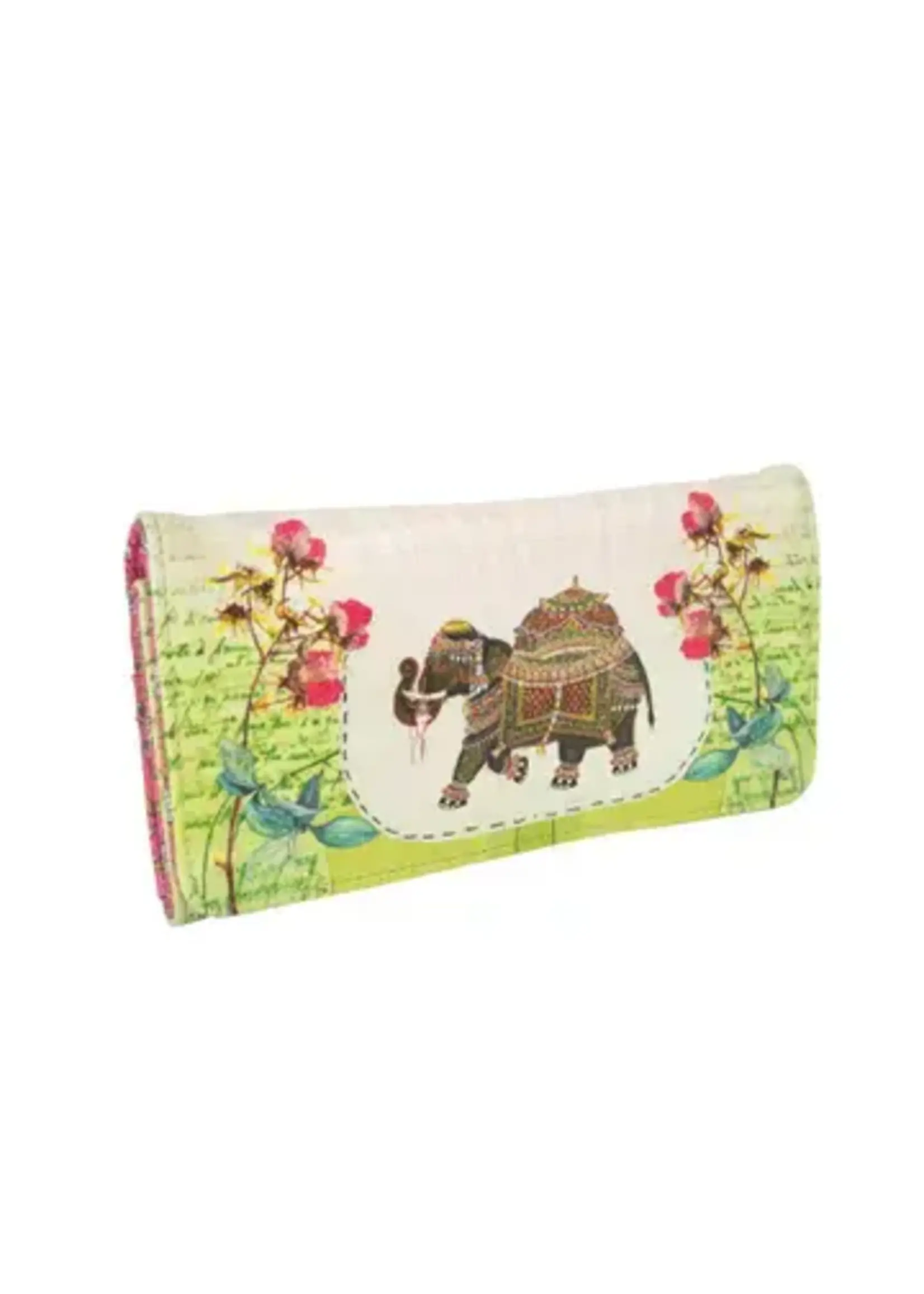 Papaya Wallet Tri Fold Fancy Elephant 8 x 4 in.