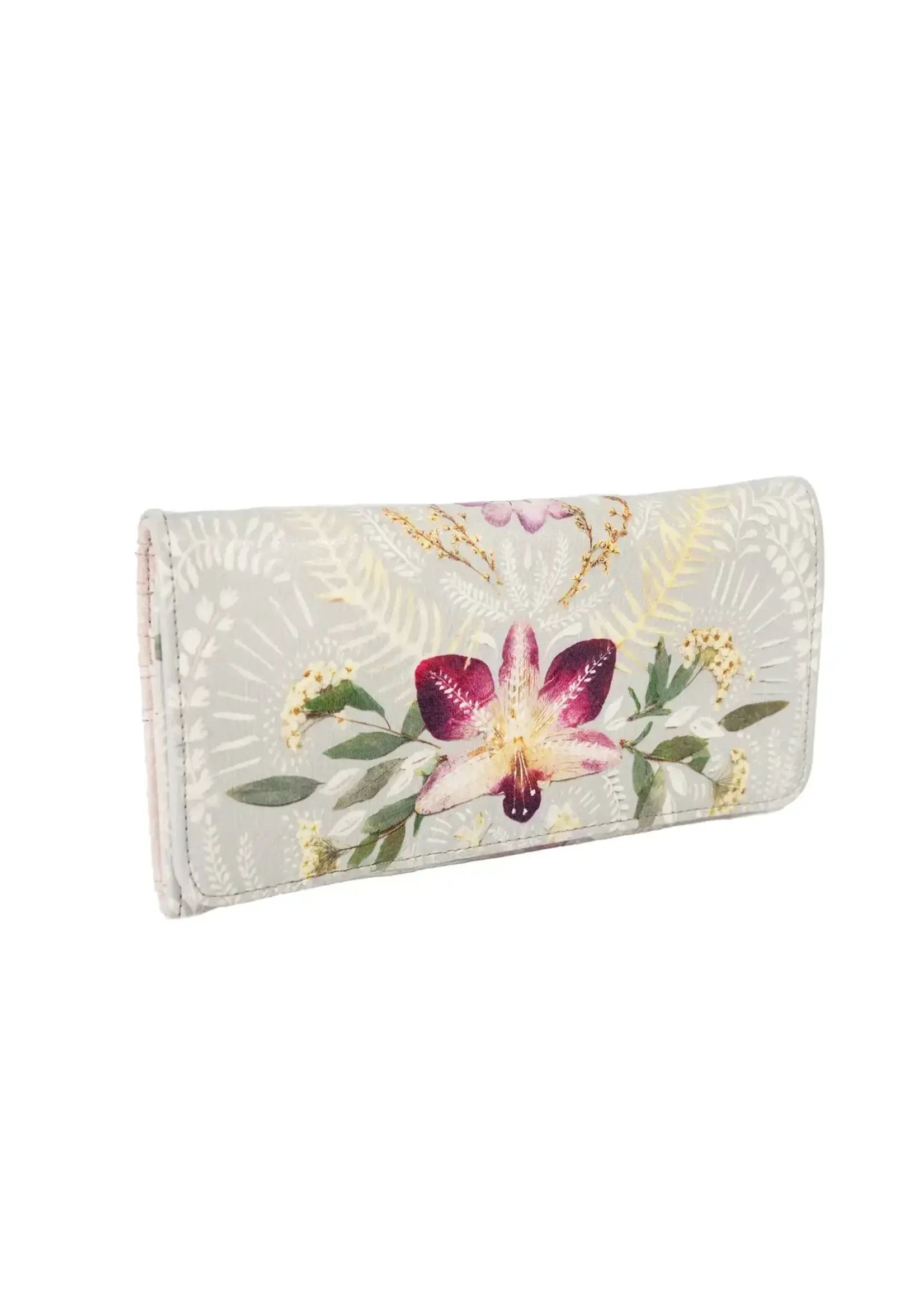 Papaya Tri Fold Wallet Orchid Lace 8 x 4 x 0.1 in