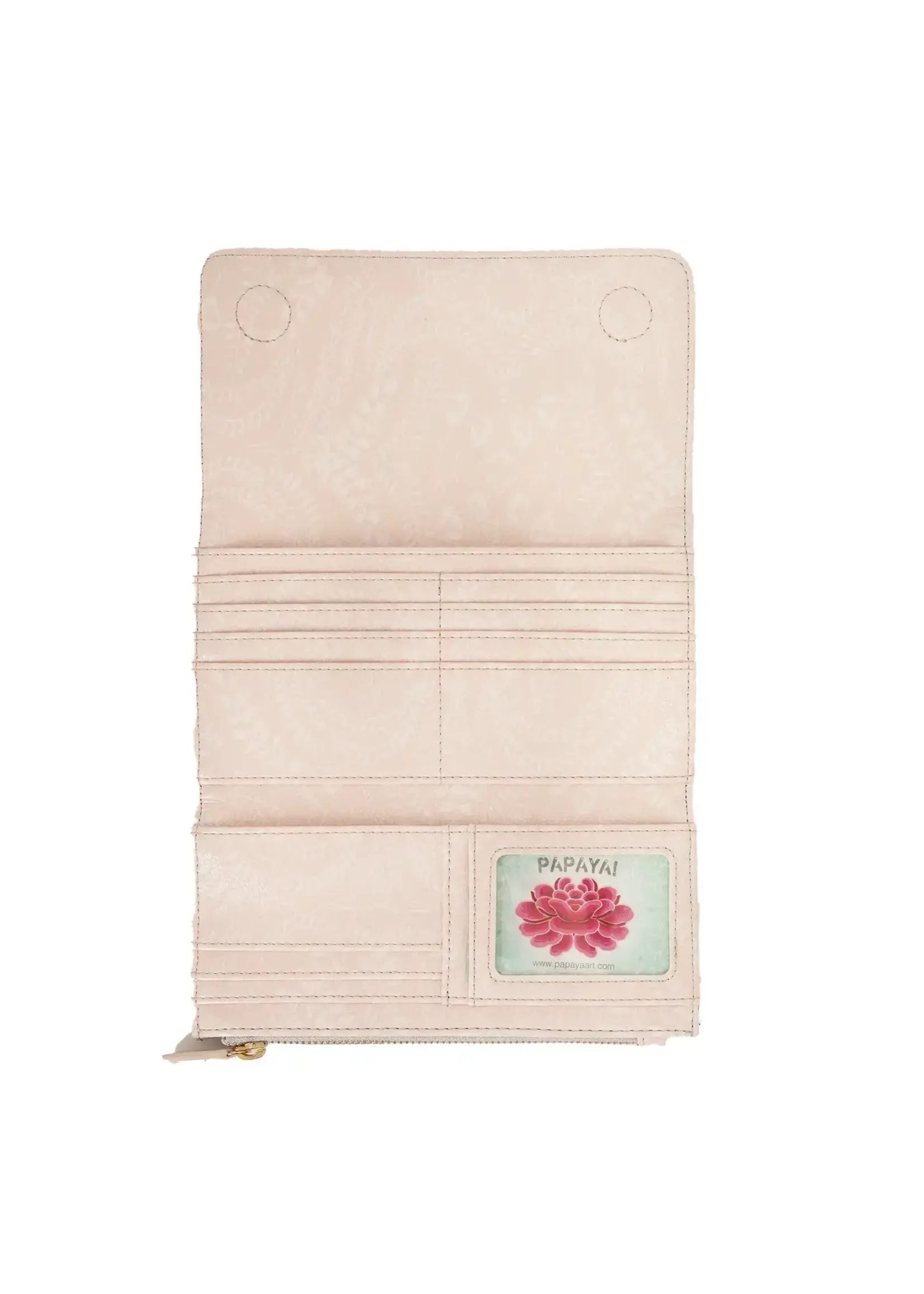 Papaya Wallet Tri Fold Orchid Lace 8 x 4 in.