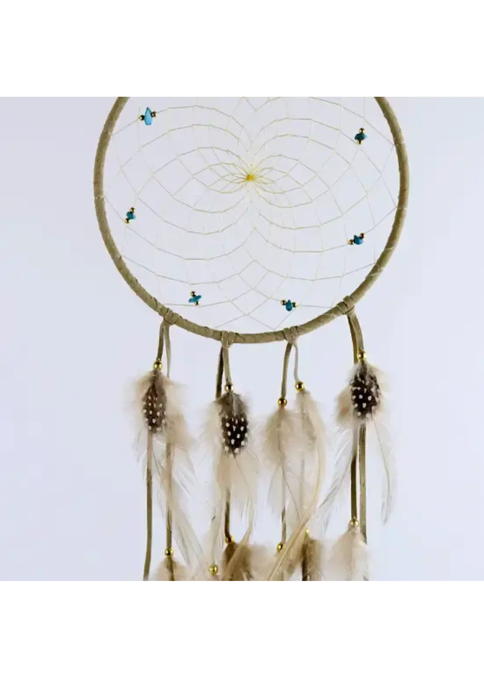 Dream Catcher Tan Natural Hackle & Pheasant Feather 6"