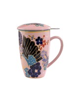 Tea Mug with Lid and Infuser Festival Fan 15oz