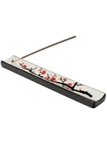 Incense Holder Handpainted Ceramic Cherry Blossom 9 inch