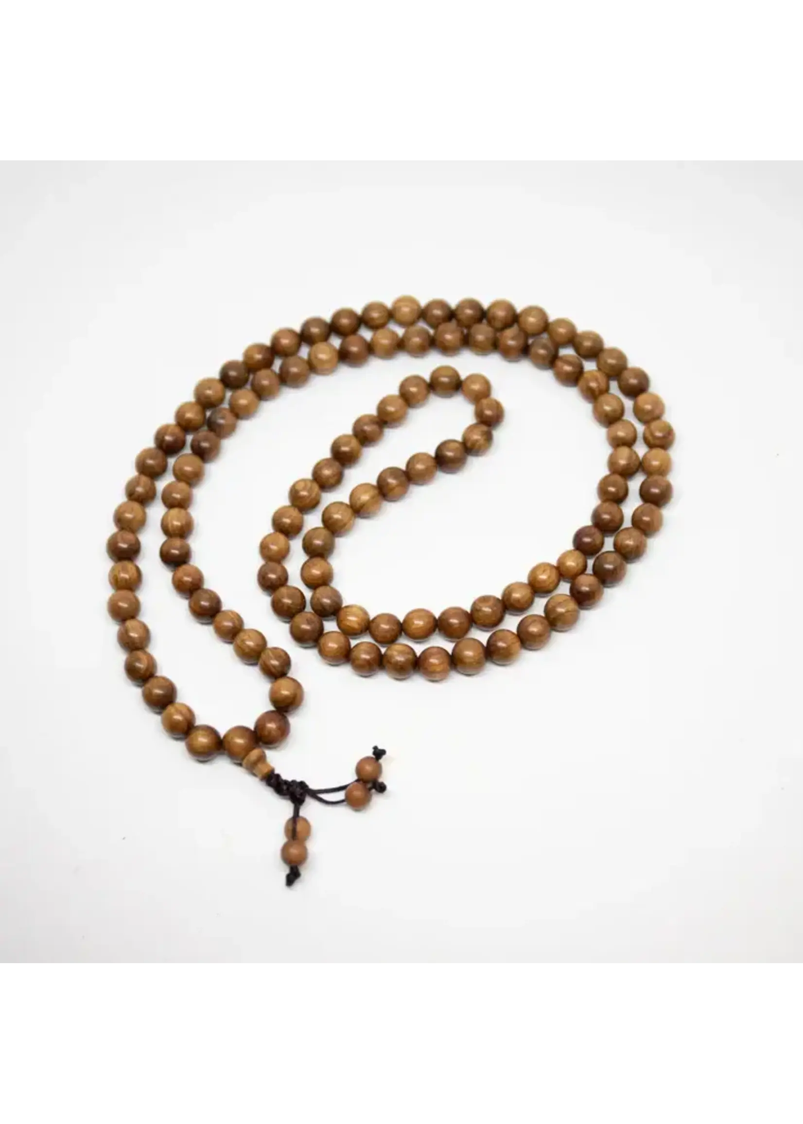 Mala Prayer Gold Phoebe Wood Knotted 108 Bead 8mm