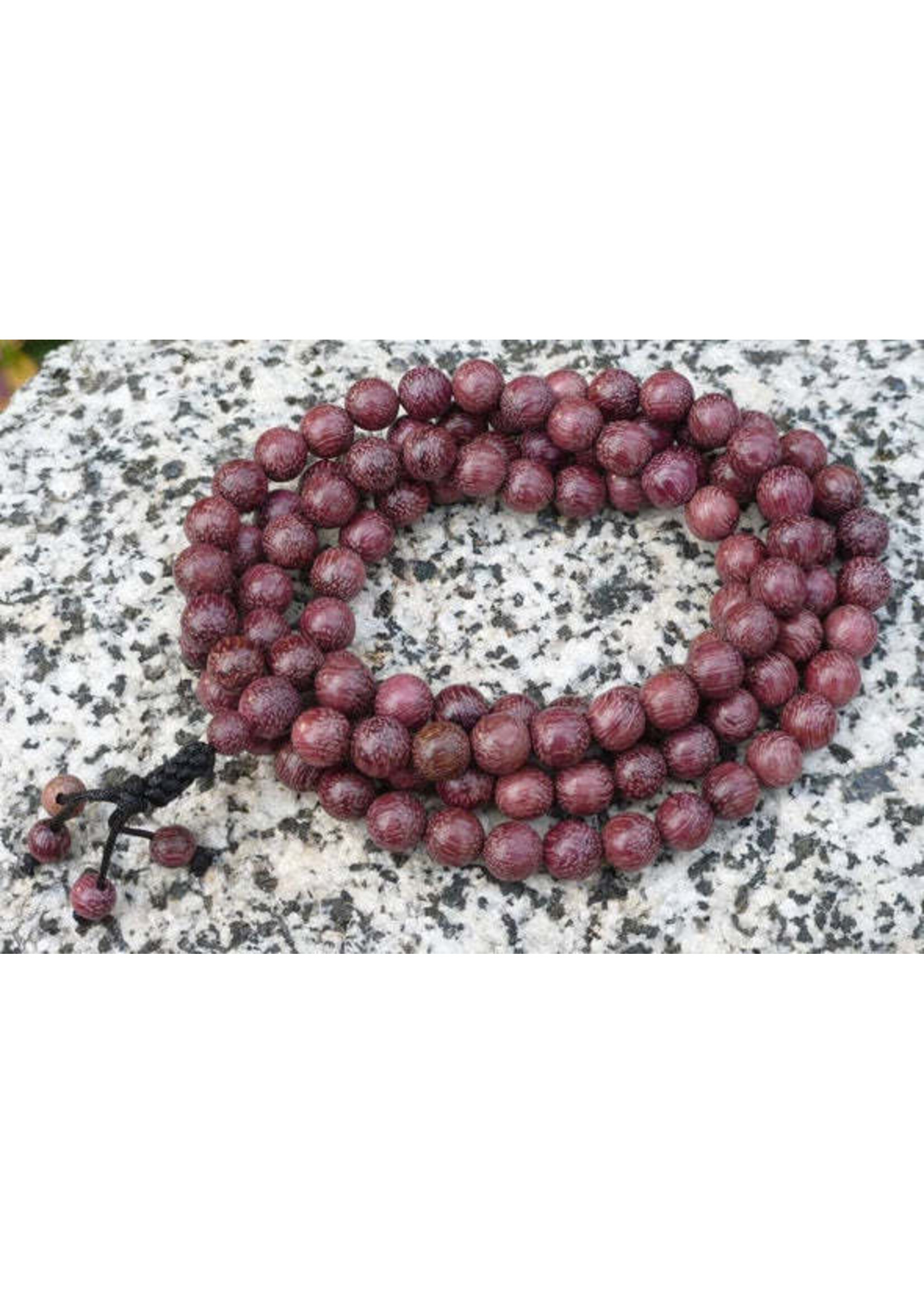Mala Prayer Purpleheart Wood Stretchy 108 Bead 8mm