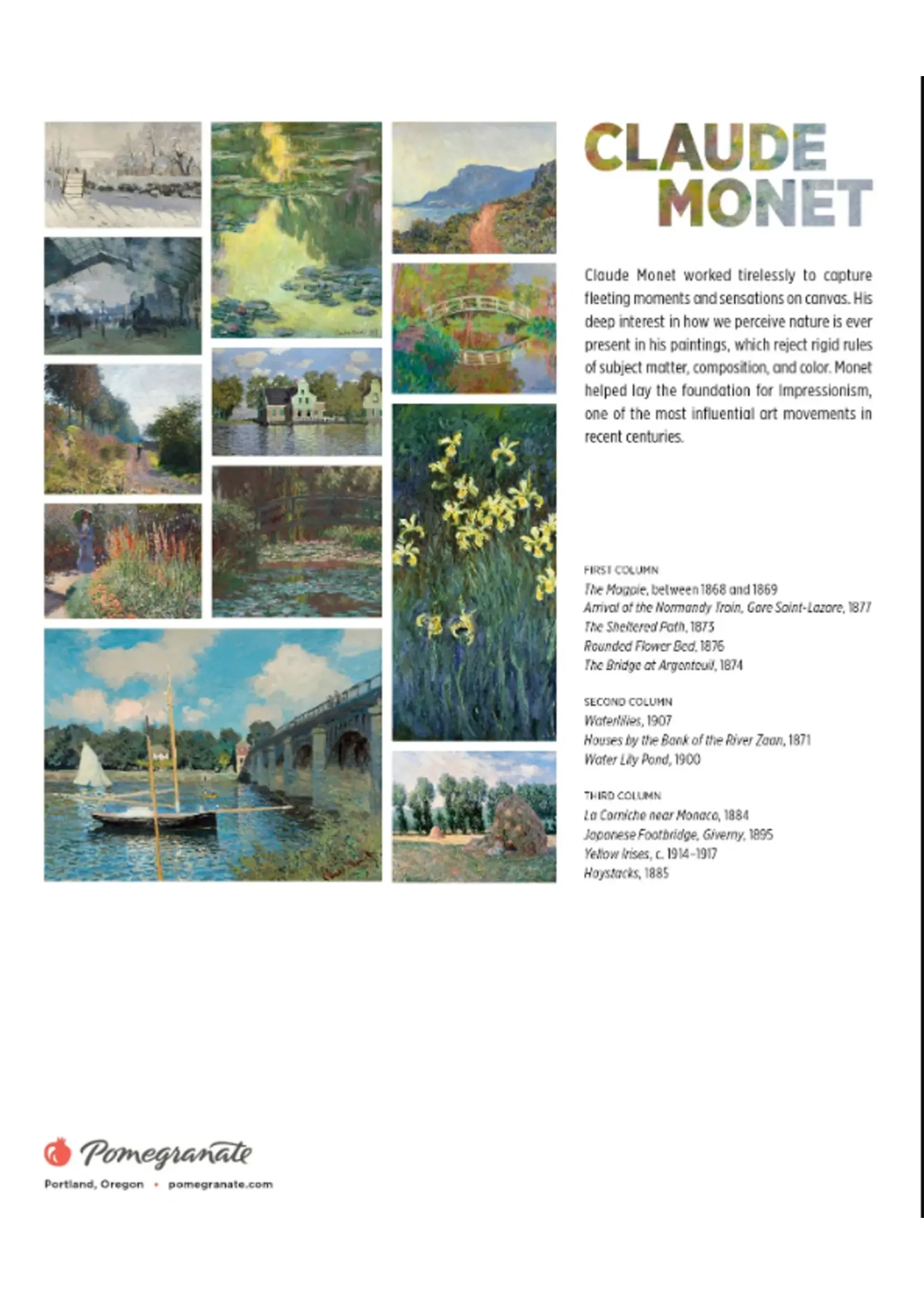 Calendar 2026 Mini Claude Monet