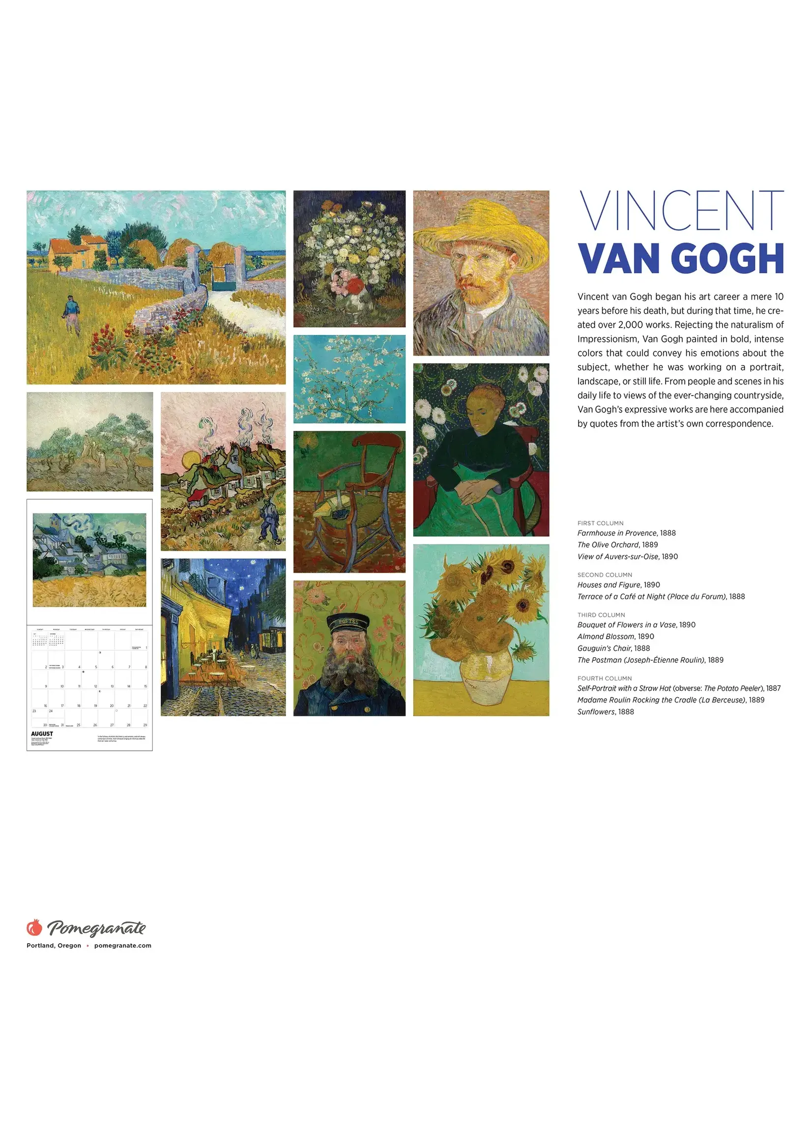 Calendar 2026 Vincent Van Gogh