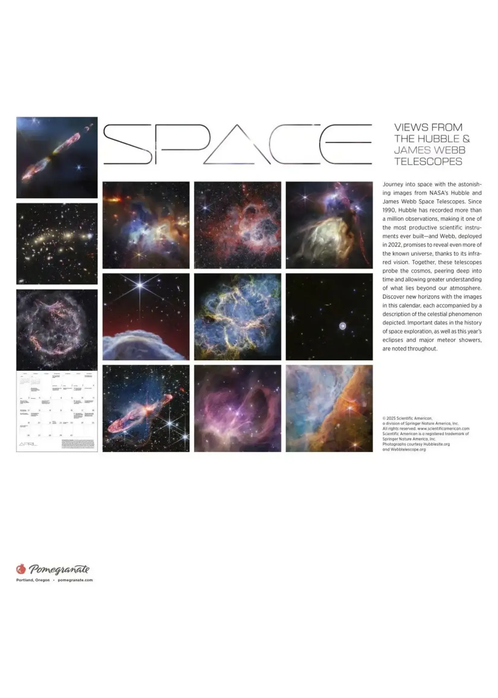 Calendar 2026 SPACE View from Hubble