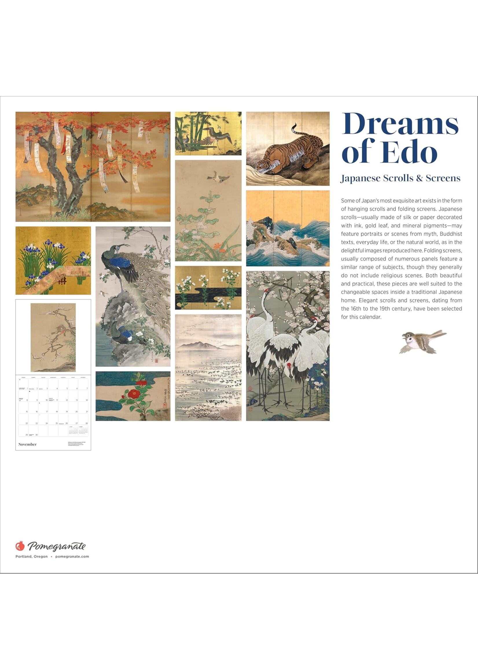 Calendar 2026 Dreams of Edo Japanese Scrolls and Screens
