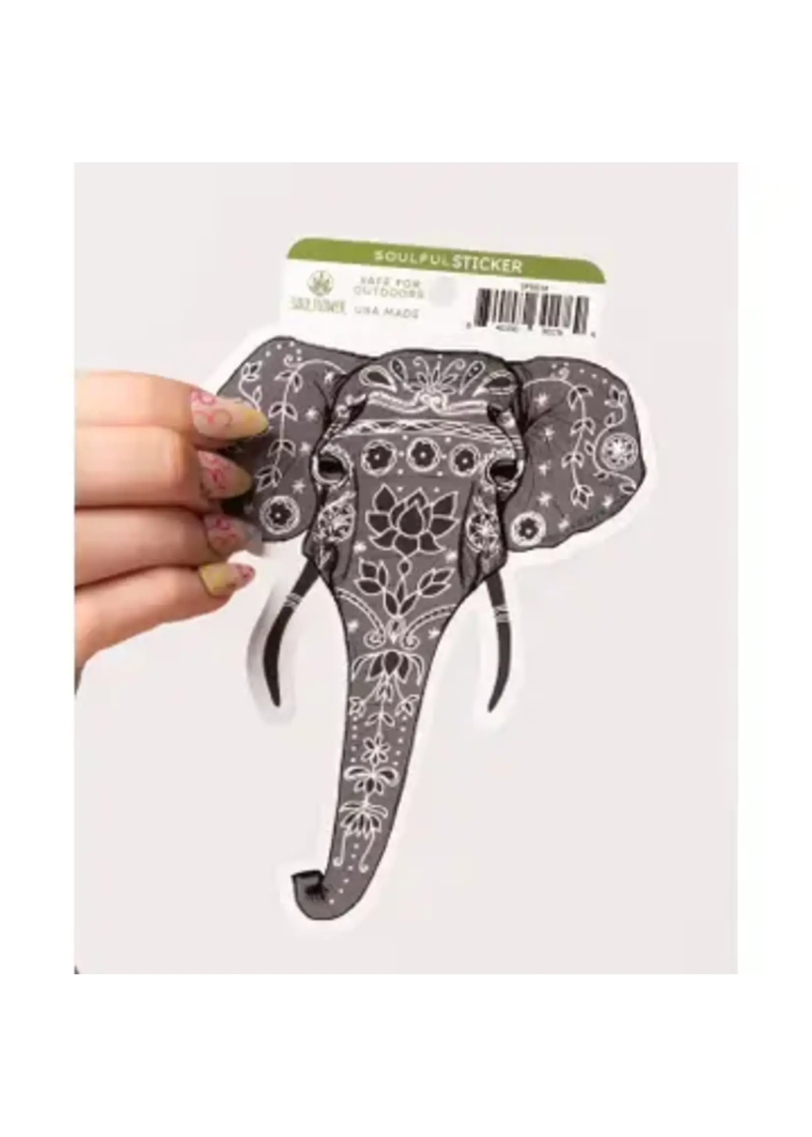 Soul Flower Painted Elephant Sticker